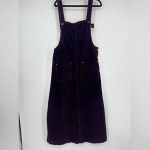 Vintage 90s Susan Bristol Medium Corduroy Purple Dress Cottage Prairie Witch
